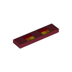 LEGO® Tile 1x4 with Red Orange and Yellow Squares