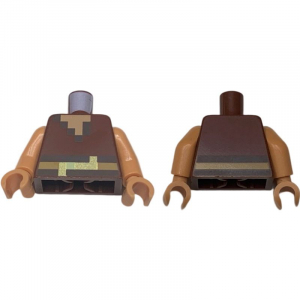 LEGO® Torso Pixelated Nougat Neck Dark Brown