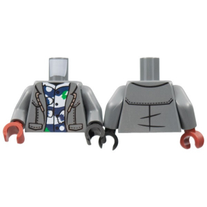 LEGO® Torso Jacket Open Dark Blue and White Shirt Pattern