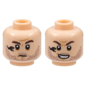 LEGO® Mini-Figurine Tête Homme Deux Expressions Tatouage (3D