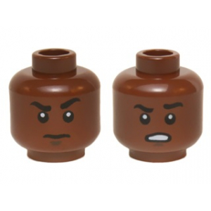 LEGO® Minifigure Dual Sided Black Eyebrows White Pupils