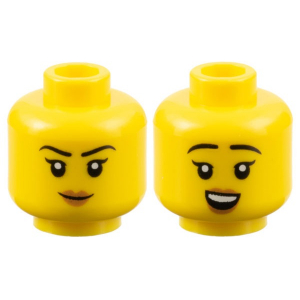 LEGO® Minifigure Head Dual Sided Female Black