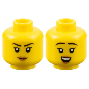 LEGO® Minifigure Head Dual Sided Female Black