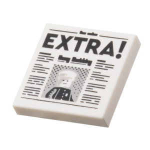LEGO® Plate Lisse 2x2 Imprimée Journal Extra