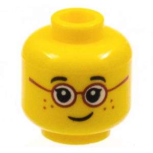 LEGO® Mini-Figurine Tête Fille et Lunette Rouge (7D)