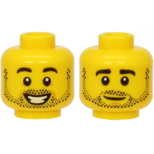 LEGO® Mini-Figurine Tête Homme 2 Expressions Barbe (2Y)