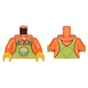 LEGO® Torso Lime Overalls with Bright Green Hills