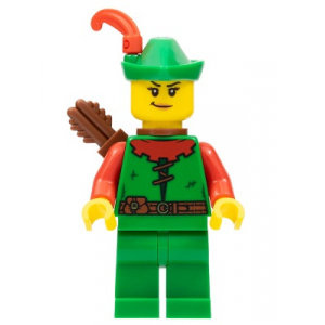 LEGO® Forestwoman Red Green Hat Red Feather Quiver