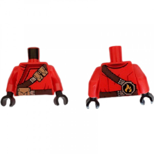 LEGO® Torso Ninjago Robe with Brown Webbing Silver Buckles