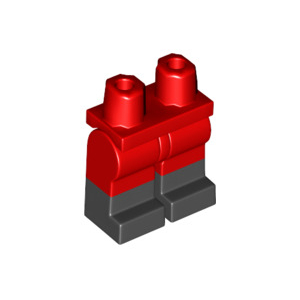 LEGO® Mini-Figurine Jambes 2 Couleurs Rouge et Noir (B11)