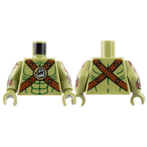 LEGO® Torso Bare Chest Dark Green Contour Lines