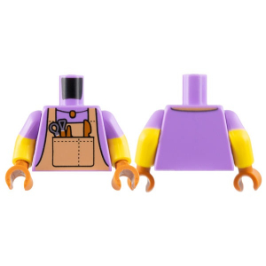 LEGO® Torso Nougat Overalls Dark Orange Pendant Necklace