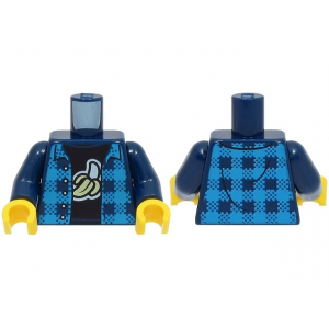 LEGO® Torso Dark Azure Flannel Black Tee-Shirt