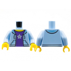 LEGO® Torso Hooded Sweatshirt Open with Dark Purple Shirt