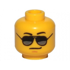 LEGO® Minifigure Head Glasses with Black and Silver Sunglass