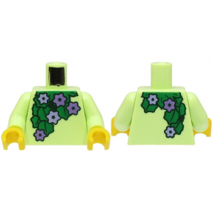 LEGO® Torso with Green Leaves and Medium Lavender and Lavend