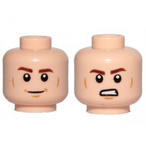 LEGO® Minifigure Head Dual Sided Brown Eyebrows