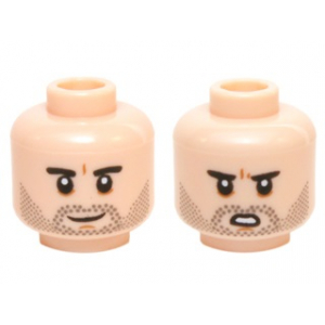 LEGO® Minifigure Head Dual Sided Brown Eyebrows