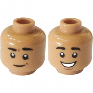 LEGO® Minifigure Head Dual Sided Brown Eyebrows