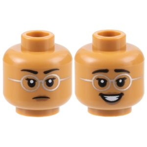 LEGO® Minifigure Head Dual Sided Brown Eyebrows