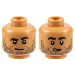 LEGO® Minifigure Head Dual Sided Brown Eyebrows