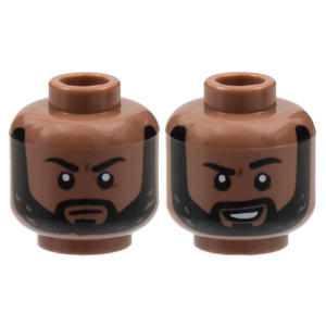 LEGO® Minifigure Head Dual Sided Black Thick Eyebrows