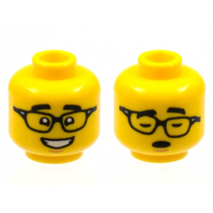 LEGO® Mini-Figurine Tête Homme 2 Expressions (1W)