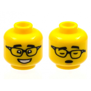 LEGO® Minifigure Head Dual Sided Black Eyebrows