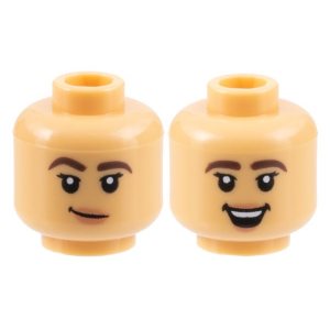 LEGO® Minifigure Head Dual Sided Female Black Thick Eyebrows