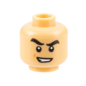 LEGO® Minifigure Head Black Thick Eyebrows Raised