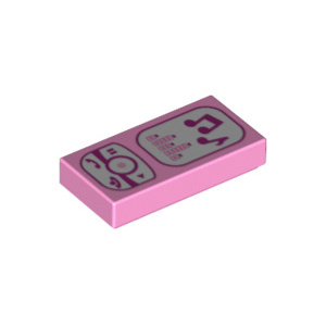 LEGO® Tile 1x2 with Groove with Magenta and White Cell Phone