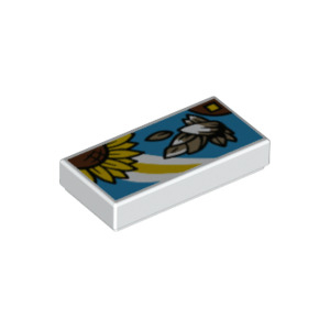 LEGO® Tile 1x2 with Groove with Sunflower