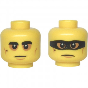LEGO® Minifigure Head Dual Sided Black Eyebrows and Mole