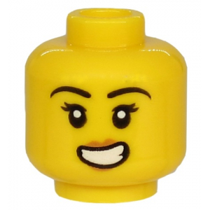 LEGO® Minifigure Head Female Black Eyebrows Eyelashes
