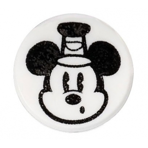 LEGO® Tile Round 1x1 with Black Mickey Mouse