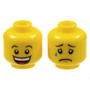LEGO® Mini-Figurine Tête 2 Expressions Joie et Triste (1K)