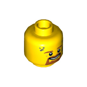 LEGO® Minifigure Head Dark Orange Eyebrows