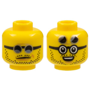 LEGO® Mini-Figurine Tête Homme 2 Expressions Motard (8G)