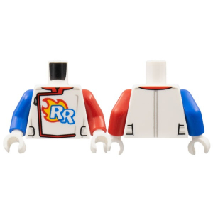 LEGO® Torso Race Suit Zipper RR logo Flames Pattern