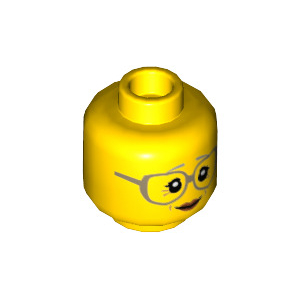 LEGO® Minifigure Head Female Glasses Dark Tan