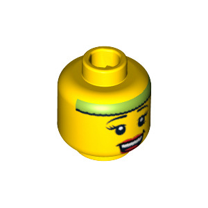 LEGO® Minifigure Head Female Lime Headband Black Eyebrows