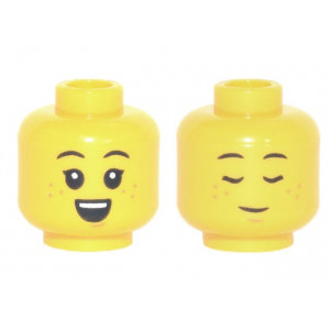 LEGO® Minifigure Head Dual Sided Child Black Eyebrows