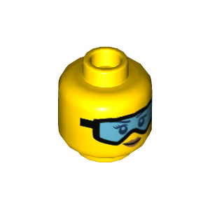 LEGO® Minifigure Head Female Glasses with Light Blue Ski Gog