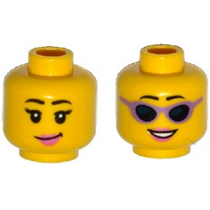 LEGO® Minifigure Head Dual Sided Female Black Eyebrows