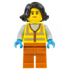 LEGO® Mini-Figurine City Femme Ouvrière Gilet Jaune