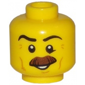 LEGO® Minifigure Head Moustache Brown Bushy