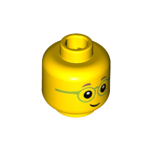 LEGO® Minifigure Head Child Lime Glasses Pattern