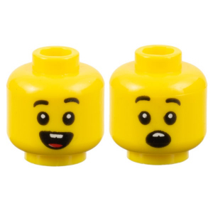 LEGO® Minifigure Head Dual Sided Child Black Eyebrows