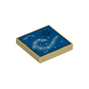 LEGO® Tile 2x2 with Groove with Map Constellations Pattern