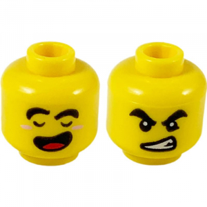 LEGO® Minifigure Head Dual Sided Black Thick